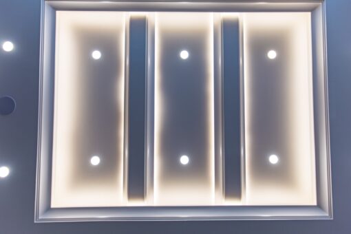 Carlisle ceiling with lit linear coves
