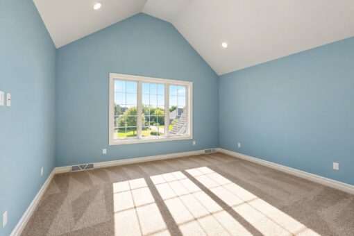 Auburn custom home in Brookfield by Kingfogl – 2nd floor - bedroom - blue