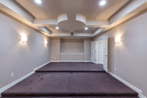Auburn custom home in Brookfield by Kingfogl – basement - theater