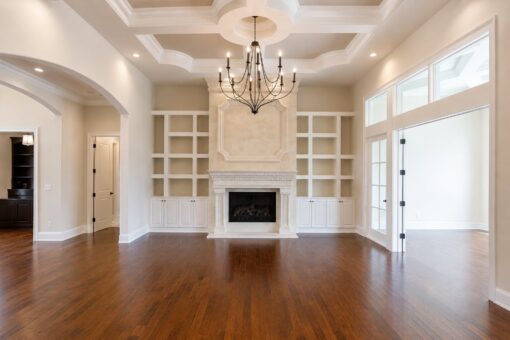 Bella Casa custom home in Mequon by Kingfogl – great room built-ins