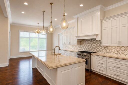 Bella Casa custom home in Mequon by Kingfogl – kitchen island view 2