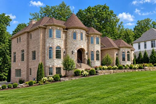 Brandywine custom home in Brookfield by Kingfogl – front elevation view 2