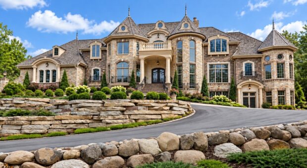 Buckingham custom home in Brookfield by Kingfogl – front elevation
