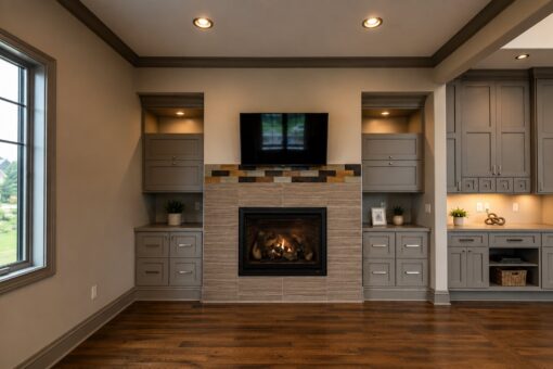 Compton custom home in Brookfield by Kingfogl – 1st floor - office - fireplace
