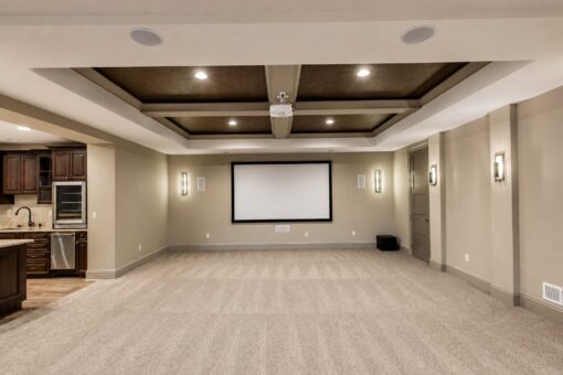 Compton custom home in Brookfield by Kingfogl – basement - home theater - view 1