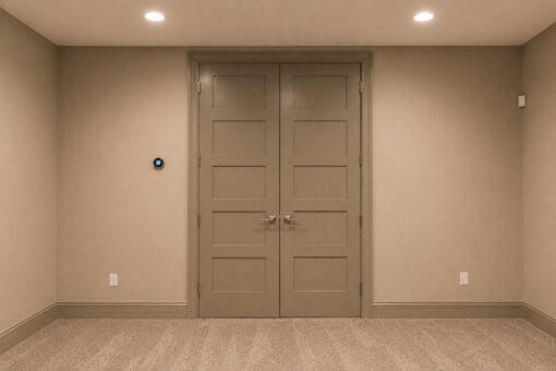 Compton custom home in Brookfield by Kingfogl – basement - double doors