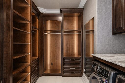 Gatsby custom home in Oconomowoc by Kingfogl – 1st floor - wood closet