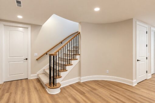Oriole custom home in Mequon by Kingfogl – basement - staircase - view 2