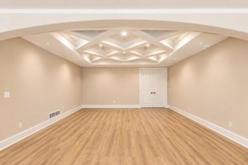 Oriole custom home in Mequon by Kingfogl – basement - media room