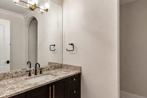 Prescott custom home in Mequon by Kingfogl – lower level bath vanity