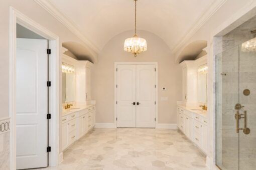 Prescott custom home in Mequon by Kingfogl – primary bath vanities