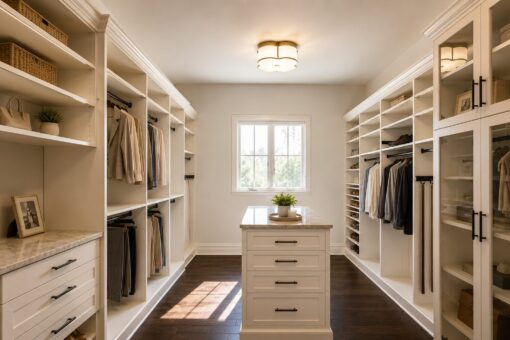 Prescott custom home in Mequon by Kingfogl – primary closet