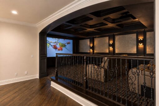 Prescott custom home in Mequon by Kingfogl – lower level theater