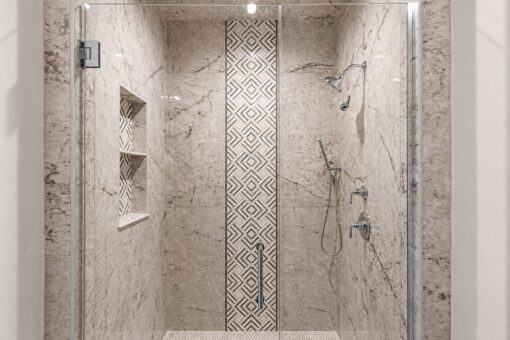 Prescott custom home in Mequon by Kingfogl – lower level bath shower