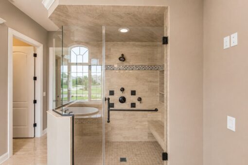 Richland custom home in Brookfield by Kingfogl – 1st floor - primary bath - shower - view 3