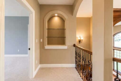 Richland custom home in Brookfield by Kingfogl – 2nd floor - landing - niche