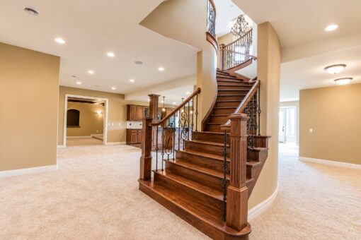 Richland custom home in Brookfield by Kingfogl – basement - staircase - view 1