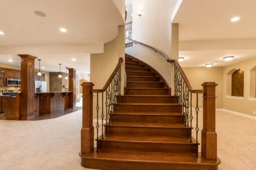 Richland custom home in Brookfield by Kingfogl – basement - staircase - view 2