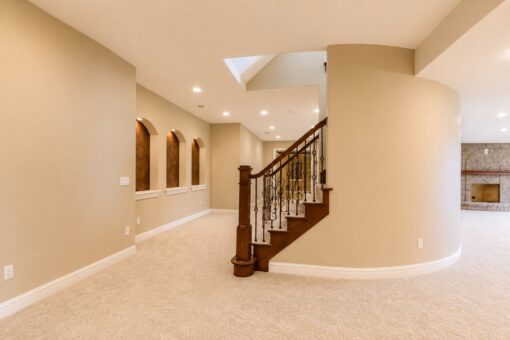 Richland custom home in Brookfield by Kingfogl – basement - staircase - view 3