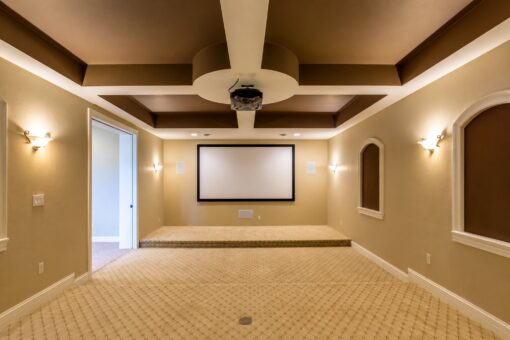 Richland custom home in Brookfield by Kingfogl – basement - home theater
