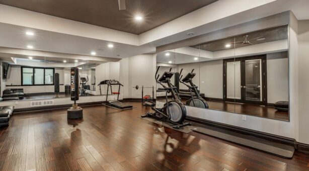 Saddlebrook custom home in Mequon by Kingfogl – basement exercise room