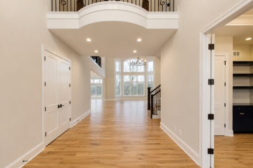 Sanctuary custom home in Menomonee Falls by Kingfogl – foyer toward great room