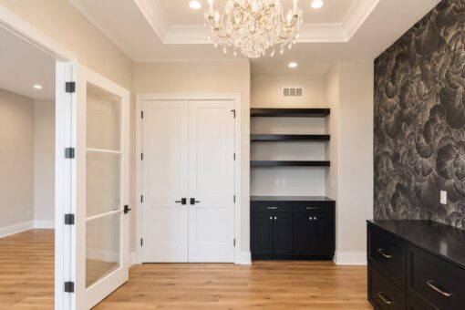 Sanctuary custom home in Menomonee Falls by Kingfogl – study french doors and built-ins