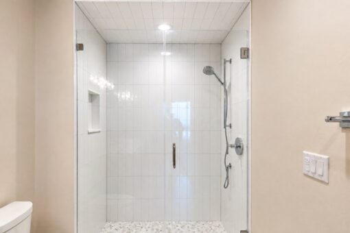 Sanctuary custom home in Menomonee Falls by Kingfogl – 2nd floor bathroom shower