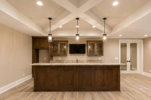 Sanctuary custom home in Menomonee Falls by Kingfogl – basement bar view 2