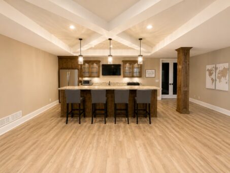 Sanctuary custom home in Menomonee Falls by Kingfogl – basement bar with stools