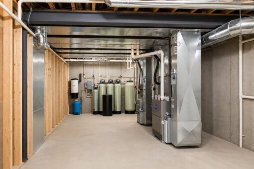 Sanctuary custom home in Menomonee Falls by Kingfogl – basement mechanical room