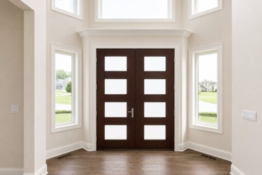 Turnberry custom home in New Berlin by Kingfogl – front entry double doors