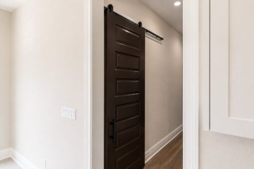 Turnberry custom home in New Berlin by Kingfogl – mudroom barn door