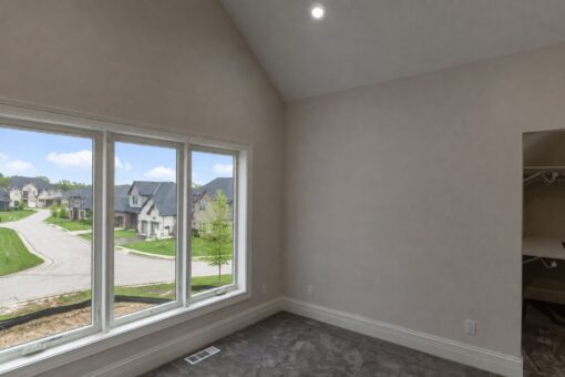 Turnberry custom home in New Berlin by Kingfogl – bedroom street view windows