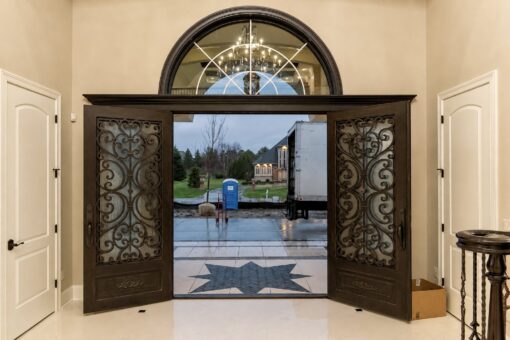 Vizzini custom home in Franklin by Kingfogl – 1st floor - foyer entry doors open