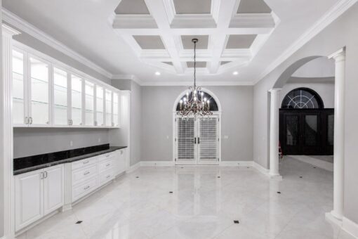 Vizzini custom home in Franklin by Kingfogl – 1st floor - dining room wide view