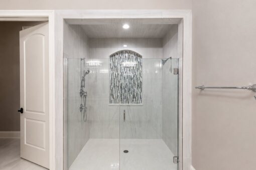 Vizzini custom home in Franklin by Kingfogl – 1st floor - primary bathroom shower