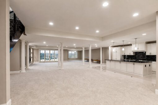 Vizzini custom home in Franklin by Kingfogl – basement - recreation room and kitchen - view 2