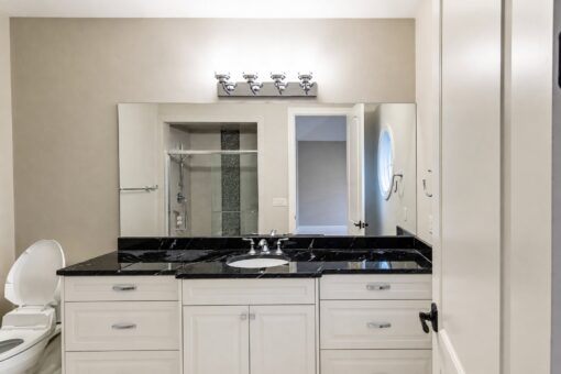 Vizzini custom home in Franklin by Kingfogl – basement - bathroom 1 vanity