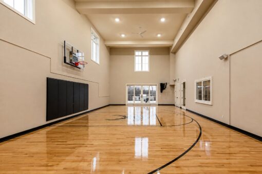 Vizzini custom home in Franklin by Kingfogl – basement - basketball court - full view 1