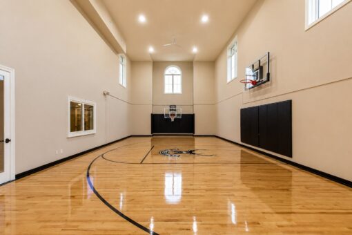 Vizzini custom home in Franklin by Kingfogl – basement - basketball court - full view 2