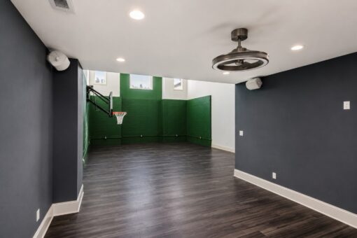 Apex exercise room opening to the sport court