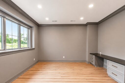 Ridge home office with window and built-in desk