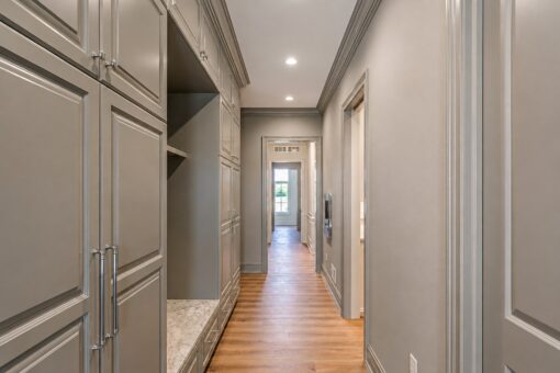 Ridge mudroom with lockers and hallway