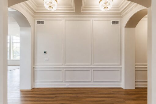 Ridge paneled wall with arched openings