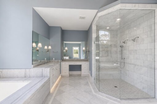 Ridge primary bath glass shower and soaking tub